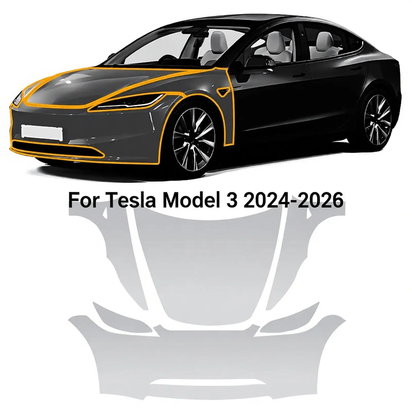 8.5Mil TPU Paint Protection Film For Tesla Model 3 Premium 2024-2026 Pre-cut PPF Kit Clear Bra Car Body Anti-Scratch Resistant
8.5Mil TPU Paint Protection Film For Tesla Model 3 Premium 2024-2026 Pre-cut PPF Kit Clear Bra Car Body Anti-Scratch Resistant