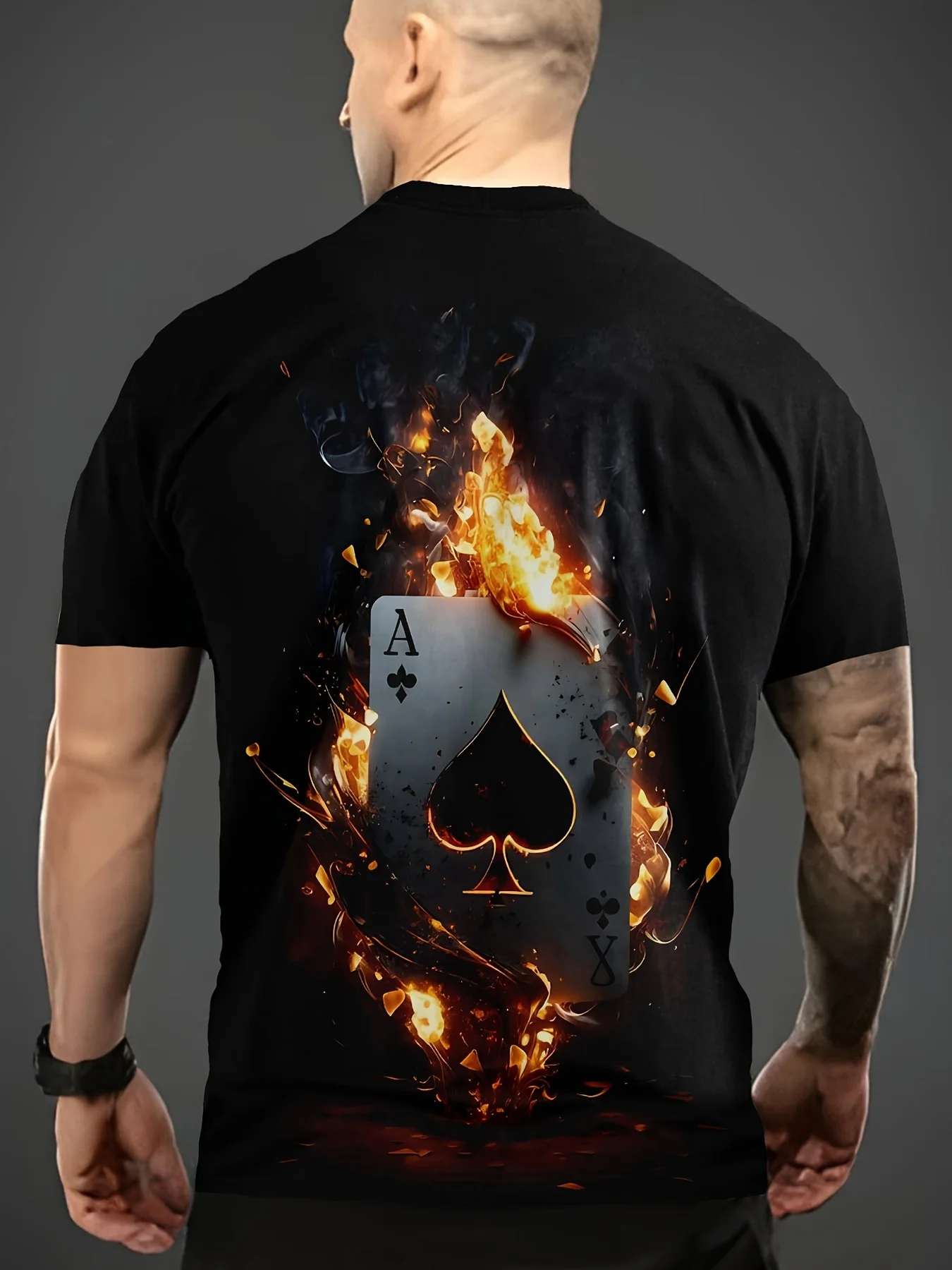 Men's Poker Print T-shirt Casual Short Sleeve Crew Neck Men's Clothing For Outdoor Soft Slight Stretch Polyester Blend Fabric
Men's Poker Print T-shirt Casual Short Sleeve Crew Neck Men's Clothing For Outdoor Soft Slight Stretch Polyester Blend Fabric