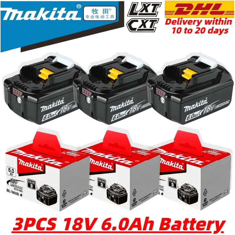 100% Original Makita 6.0Ah for Makita 18V Battery BL1830B BL1850B BL1850 BL1840 BL1860 BL1815 Replacement Lithium tools Battery
100% Original Makita 6.0Ah for Makita 18V Battery BL1830B BL1850B BL1850 BL1840 BL1860 BL1815 Replacement Lithium tools Battery