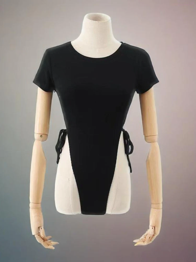 2025 New round-neck short-sleeved, high-waisted, lace-up, slim, simple and versatile jumpsuit for women as an inner layer
2025 New round-neck short-sleeved, high-waisted, lace-up, slim, simple and versatile jumpsuit for women as an inner layer
