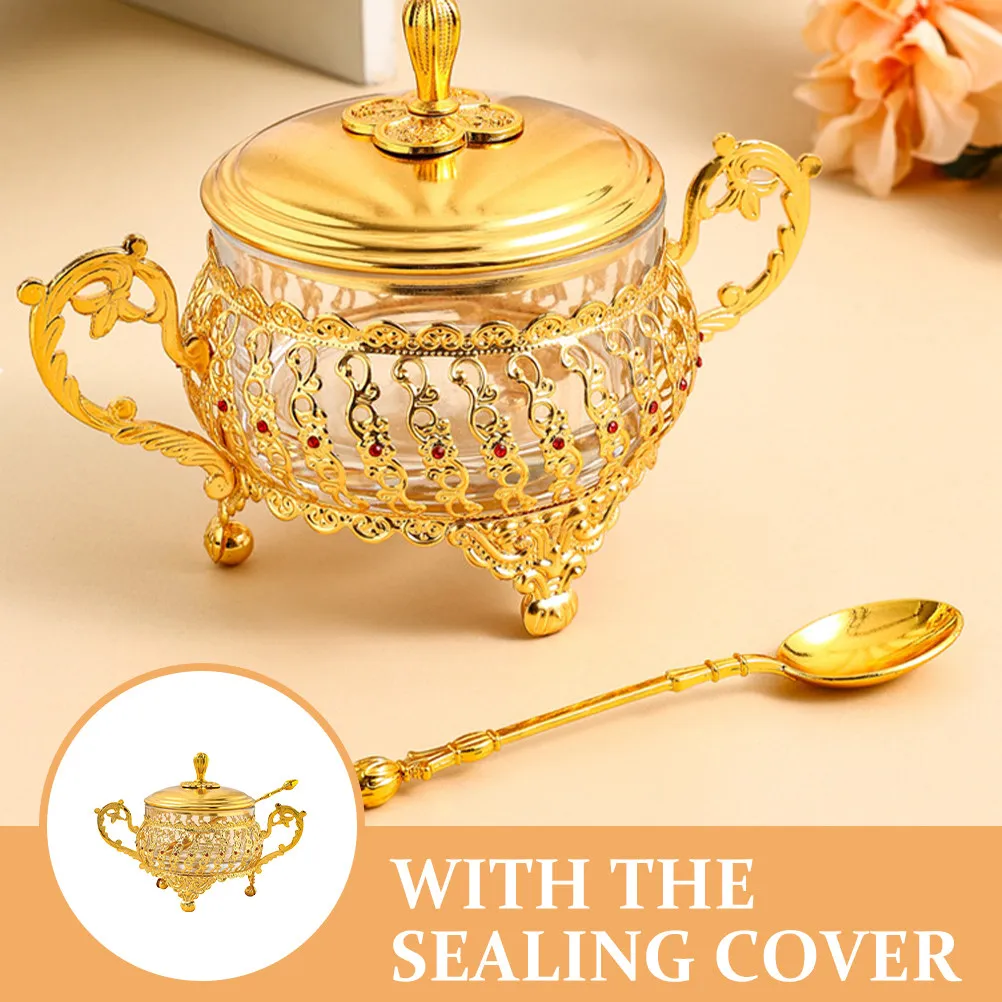 1Set Glass Candy Jar Gold Exterior Large Capacity Decorative Storage Container with Spoon Sealed Kitchen Snack Holder Dry Food
1Set Glass Candy Jar Gold Exterior Large Capacity Decorative Storage Container with Spoon Sealed Kitchen Snack Holder Dry Food