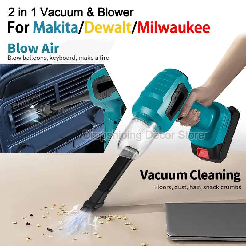 Portable Rechargeable Handheld Vacuum Cleaner For Cars Multi-functional Dust Removal Device For Makita/Dewalt/Milwaukee Battery
Portable Rechargeable Handheld Vacuum Cleaner For Cars Multi-functional Dust Removal Device For Makita/Dewalt/Milwaukee Battery
