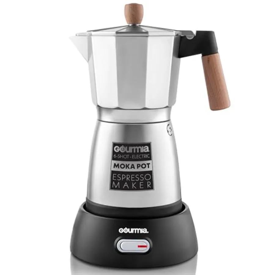 Electric Moka Pot Espresso Maker for home use food-grade aluminum body with beechwood handle, black finish, 6-shot Italian-styl
Electric Moka Pot Espresso Maker for home use food-grade aluminum body with beechwood handle, black finish, 6-shot Italian-styl