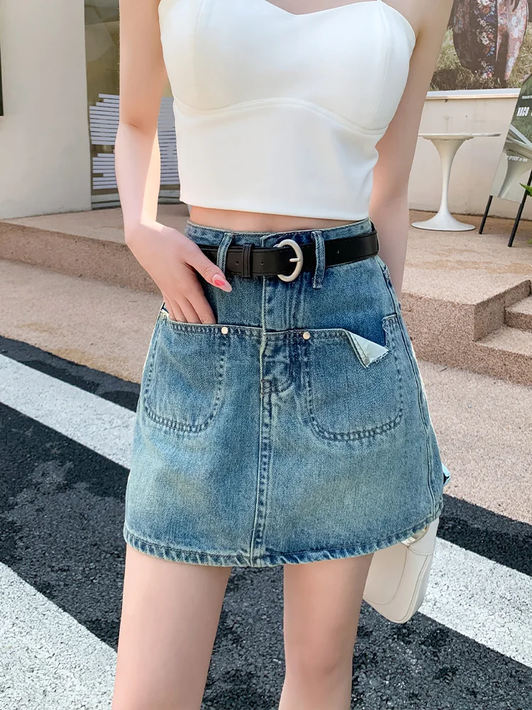 High Waist A-Line Skirt Retro Sle Women's Jeans Skirt Belted Spring Autumn New Arrival Spicy Girl Korean Commute
High Waist A-Line Skirt Retro Sle Women's Jeans Skirt Belted Spring Autumn New Arrival Spicy Girl Korean Commute