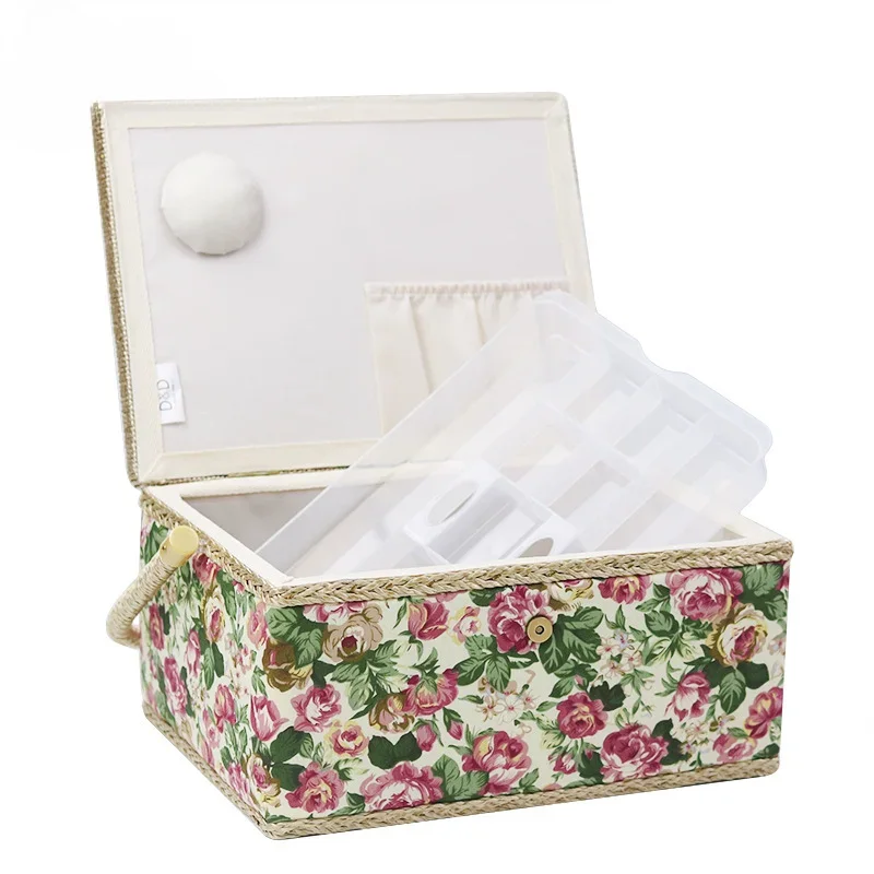Household large sewing box sewing storage basket European cloth portable portable DIY sewing supplies G sewing kit
Household large sewing box sewing storage basket European cloth portable portable DIY sewing supplies G sewing kit