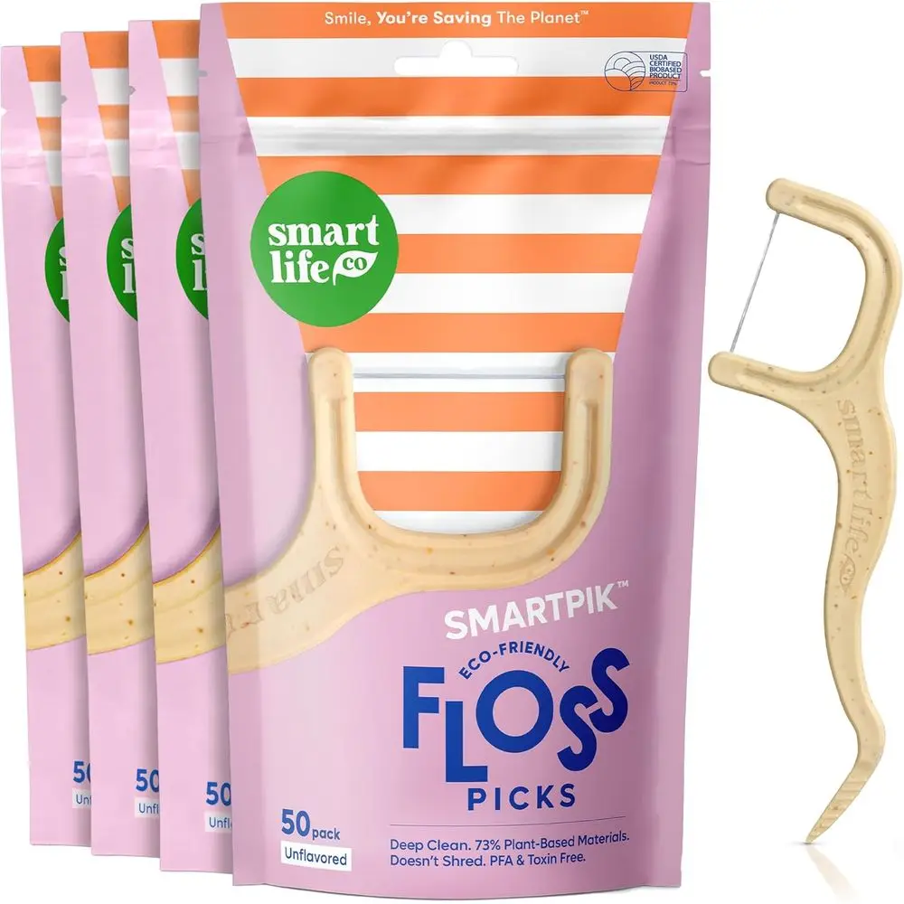 Eco-Friendly Wheat Blend Dental Picks (200ct) - Strong, Anti-Shred, Suitable for Gaps, Vegan, Unflavored
Eco-Friendly Wheat Blend Dental Picks (200ct) - Strong, Anti-Shred, Suitable for Gaps, Vegan, Unflavored