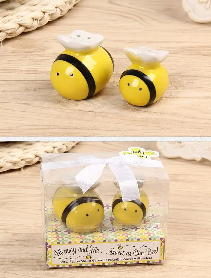 25 Pairs Honeybee Ceramic Salt Pepper Shaker Container Seasoning Cans Wedding Favor Babay Shower Anniversary Gift for Guests
25 Pairs Honeybee Ceramic Salt Pepper Shaker Container Seasoning Cans Wedding Favor Babay Shower Anniversary Gift for Guests
