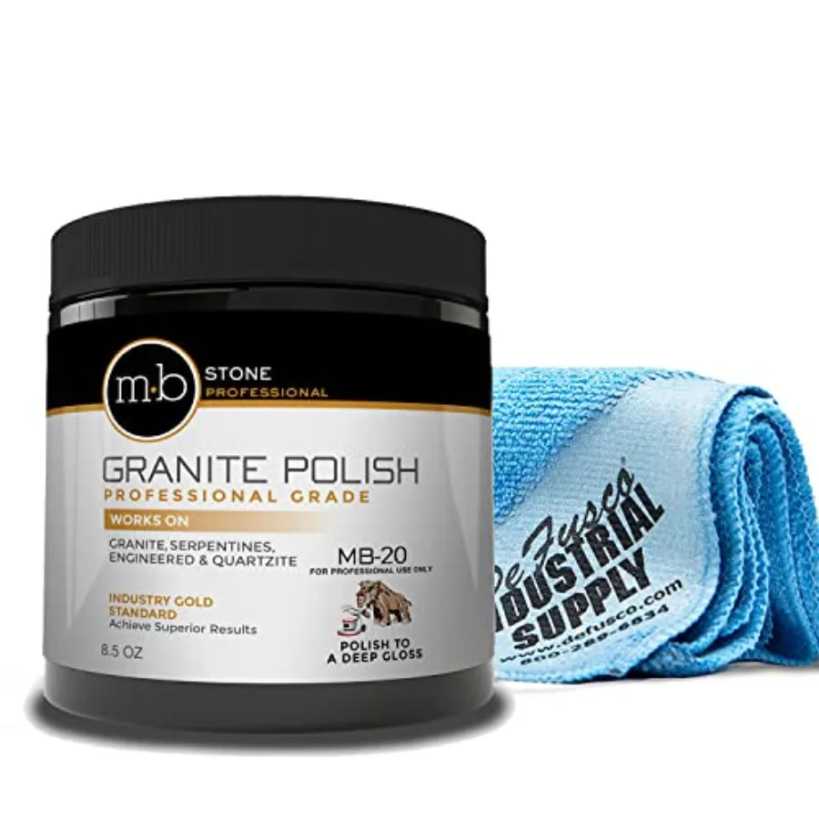MB-20 Granite Polishing Cream with Microfiber Cloth - Spot Polish Etches and Dullness to Mercantile Granite Serpentine Engineer
MB-20 Granite Polishing Cream with Microfiber Cloth - Spot Polish Etches and Dullness to Mercantile Granite Serpentine Engineer