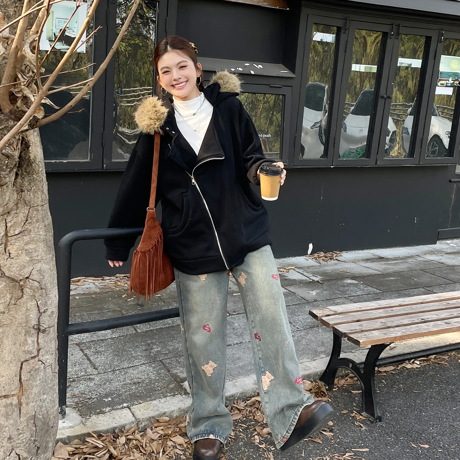 Fall Winter New plus Size Women's Loose Fce Lined Thiened Long Sve Hooded Jaet Faionable Top for Young Adults
Fall Winter New plus Size Women's Loose Fce Lined Thiened Long Sve Hooded Jaet Faionable Top for Young Adults