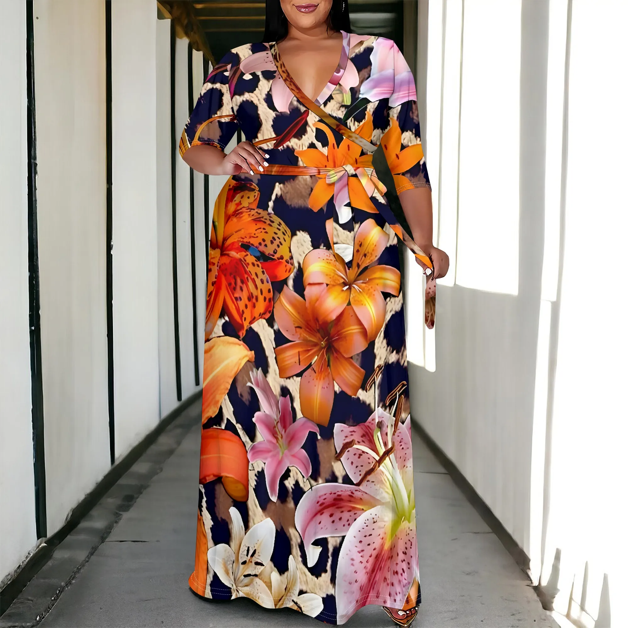 Plus Size Women's Summer Fashion Printed 3/4 Sleeve Maxi Dress for Women Short Sleeve Long Loose Casual Dresses With Pocket
Plus Size Women's Summer Fashion Printed 3/4 Sleeve Maxi Dress for Women Short Sleeve Long Loose Casual Dresses With Pocket