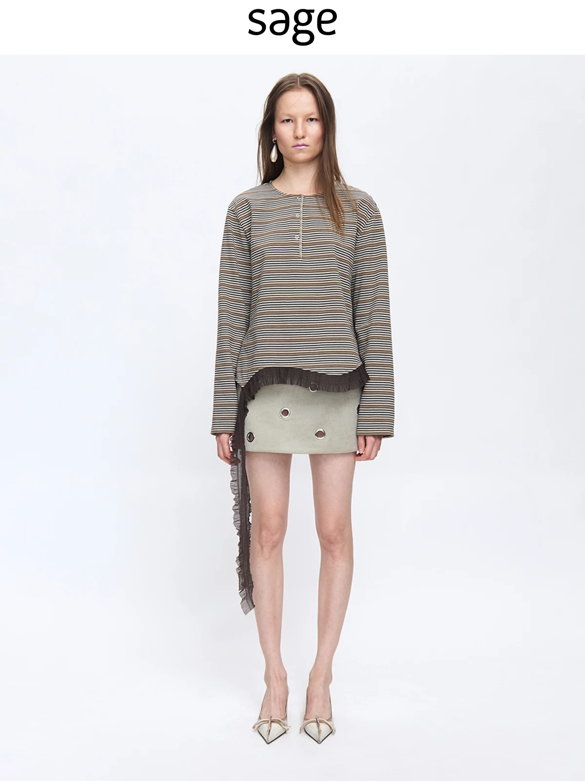 Sagestudio Asymmetric Long Sve irt een Brown Plaid Hemmed Ciwalk Home Cotton Stand Fit Commute Sle round Ne
Sagestudio Asymmetric Long Sve irt een Brown Plaid Hemmed Ciwalk Home Cotton Stand Fit Commute Sle round Ne