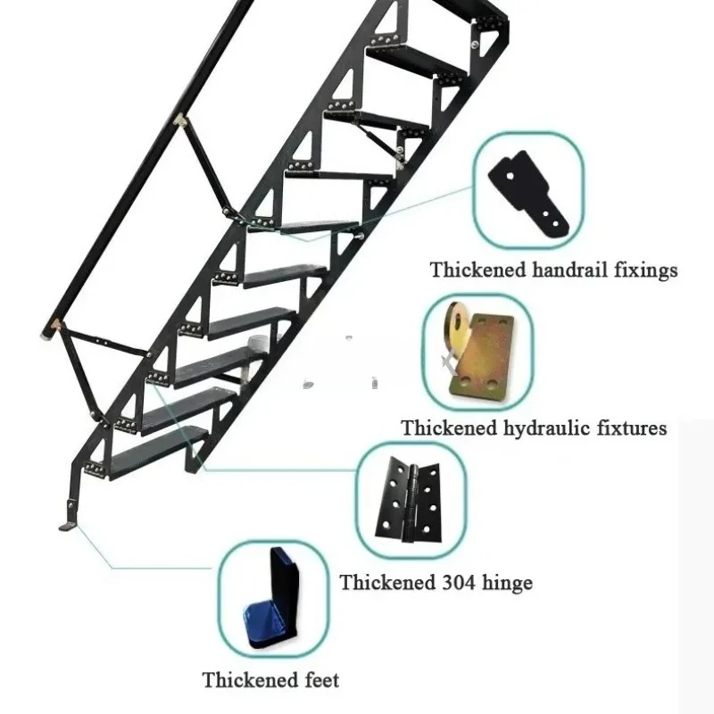Modern Custom Folding Wall Storage Stairs Solid Wood & Steel Invisible Attic Ladder 400KG Load Unique Design for Home Loft Use
Modern Custom Folding Wall Storage Stairs Solid Wood & Steel Invisible Attic Ladder 400KG Load Unique Design for Home Loft Use