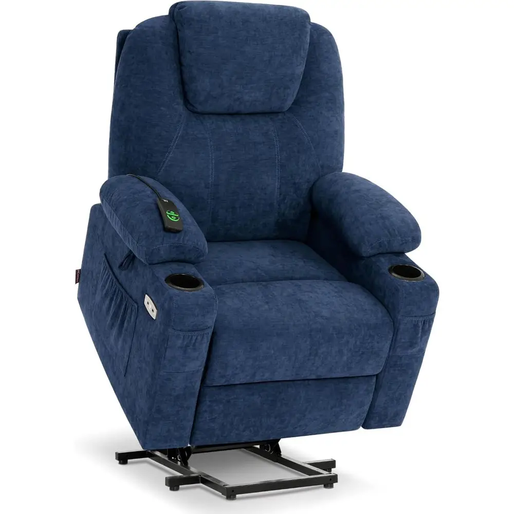 Elderly Recliner with Heat Massage, USB Ports, Extended Footrest, Cup Holders, Fabric 7040 in Medium Admiral
Elderly Recliner with Heat Massage, USB Ports, Extended Footrest, Cup Holders, Fabric 7040 in Medium Admiral