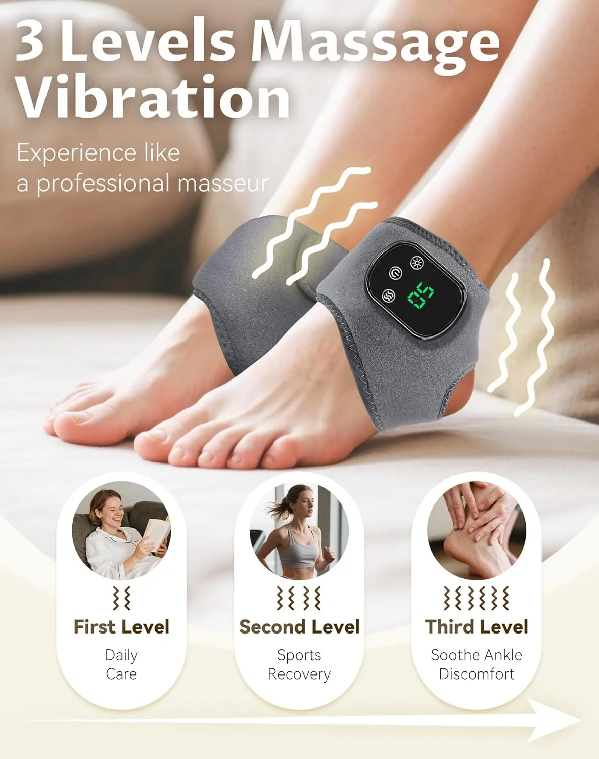 Foot Massager for Neuropathy - 3 Modes & 5 Heat Levels, 3-in-1 Foot Massager with Heat, Wireless & Portable Heated Ankle Wrap
Foot Massager for Neuropathy - 3 Modes & 5 Heat Levels, 3-in-1 Foot Massager with Heat, Wireless & Portable Heated Ankle Wrap
