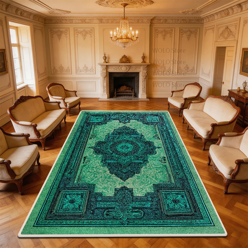 European Classical Green Living Room Carpet Decoration Machine Washable Non-slip Bedroom Floor Mat Soft Fluffy Lounge Luxury Rug
European Classical Green Living Room Carpet Decoration Machine Washable Non-slip Bedroom Floor Mat Soft Fluffy Lounge Luxury Rug
