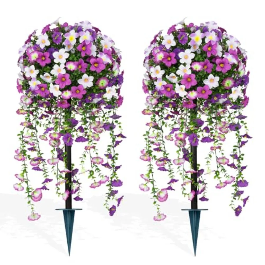 Artificial Plants Flowers Topiary Ball for Outdoor 2 Pack Fake Silk Morning Glory Plant Bushes UV Resistant Realistic Plants Sh
Artificial Plants Flowers Topiary Ball for Outdoor 2 Pack Fake Silk Morning Glory Plant Bushes UV Resistant Realistic Plants Sh