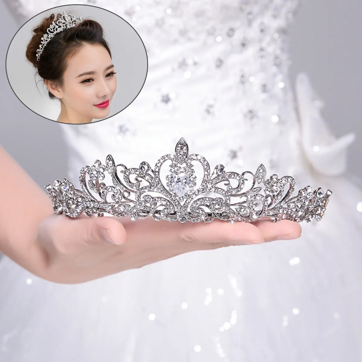 Tinksky Bridal Crown Tiara Headband Silver Hard Alloy Crystal Rhinestone Wedding Prom Engagement Dance Performance 29Cm X 5Cm
Tinksky Bridal Crown Tiara Headband Silver Hard Alloy Crystal Rhinestone Wedding Prom Engagement Dance Performance 29Cm X 5Cm