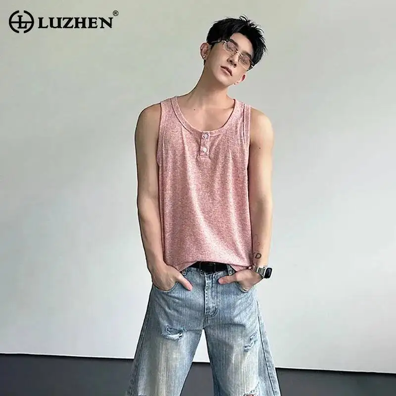 LUZHEN 2026 Summer Korean Style Solid Color Pure Cotton Round Neck Sleeveless T-shirts Men's Handsome Holiday Casual Tops JY6584
LUZHEN 2026 Summer Korean Style Solid Color Pure Cotton Round Neck Sleeveless T-shirts Men's Handsome Holiday Casual Tops JY6584