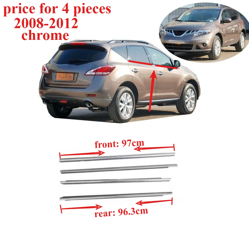 4 Pieces 1 Set chrome Moudling Belt Line Seal for Murano Z51 2008-2012 Window Glass Door Rubber for Nissan Murano Shell
4 Pieces 1 Set chrome Moudling Belt Line Seal for Murano Z51 2008-2012 Window Glass Door Rubber for Nissan Murano Shell