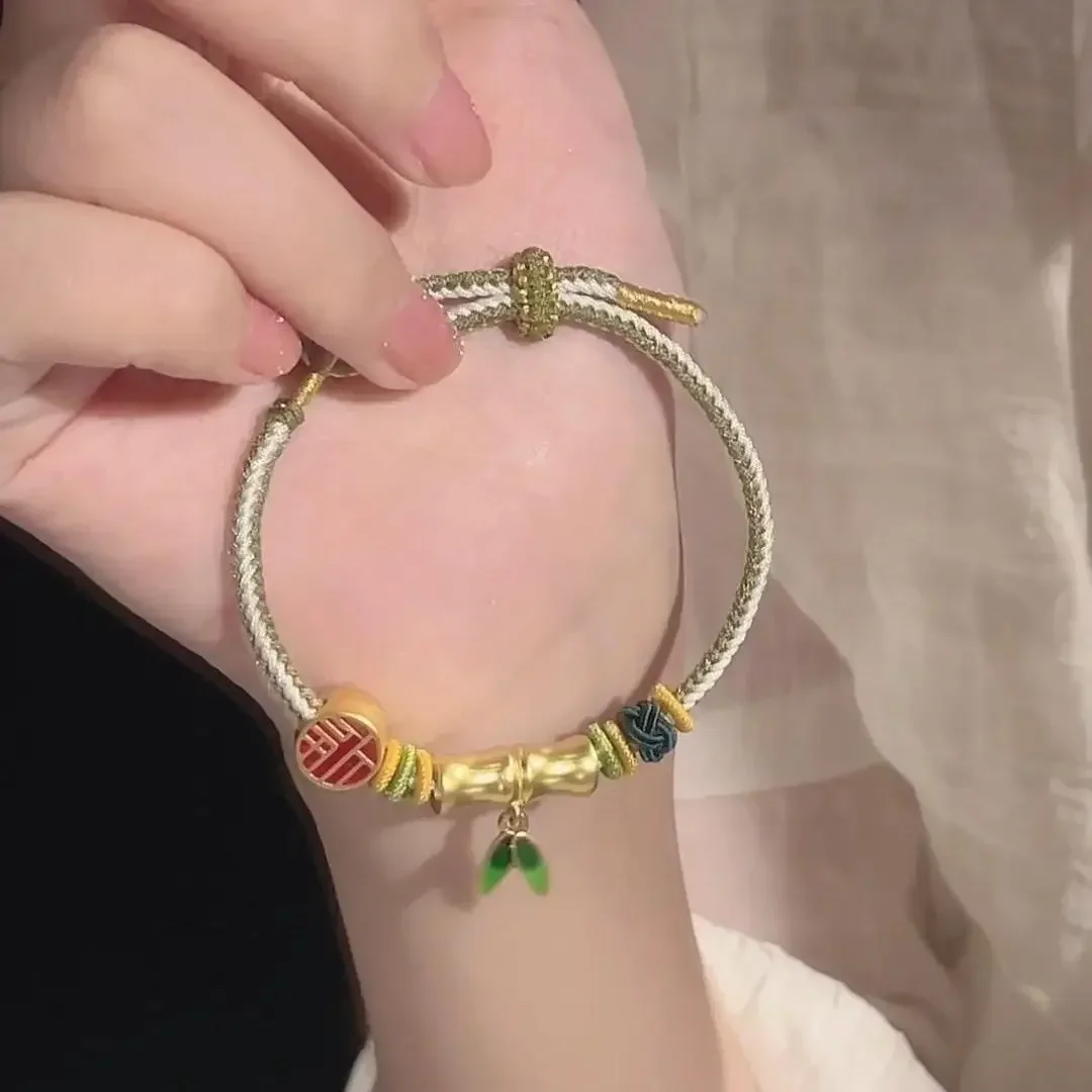Ancient Slub Bracelet Women's Real 24K Golden Good Lucky Beads Charms Benmingnian Red Rope High Rise Bend Tube Braided HandRope
Ancient Slub Bracelet Women's Real 24K Golden Good Lucky Beads Charms Benmingnian Red Rope High Rise Bend Tube Braided HandRope