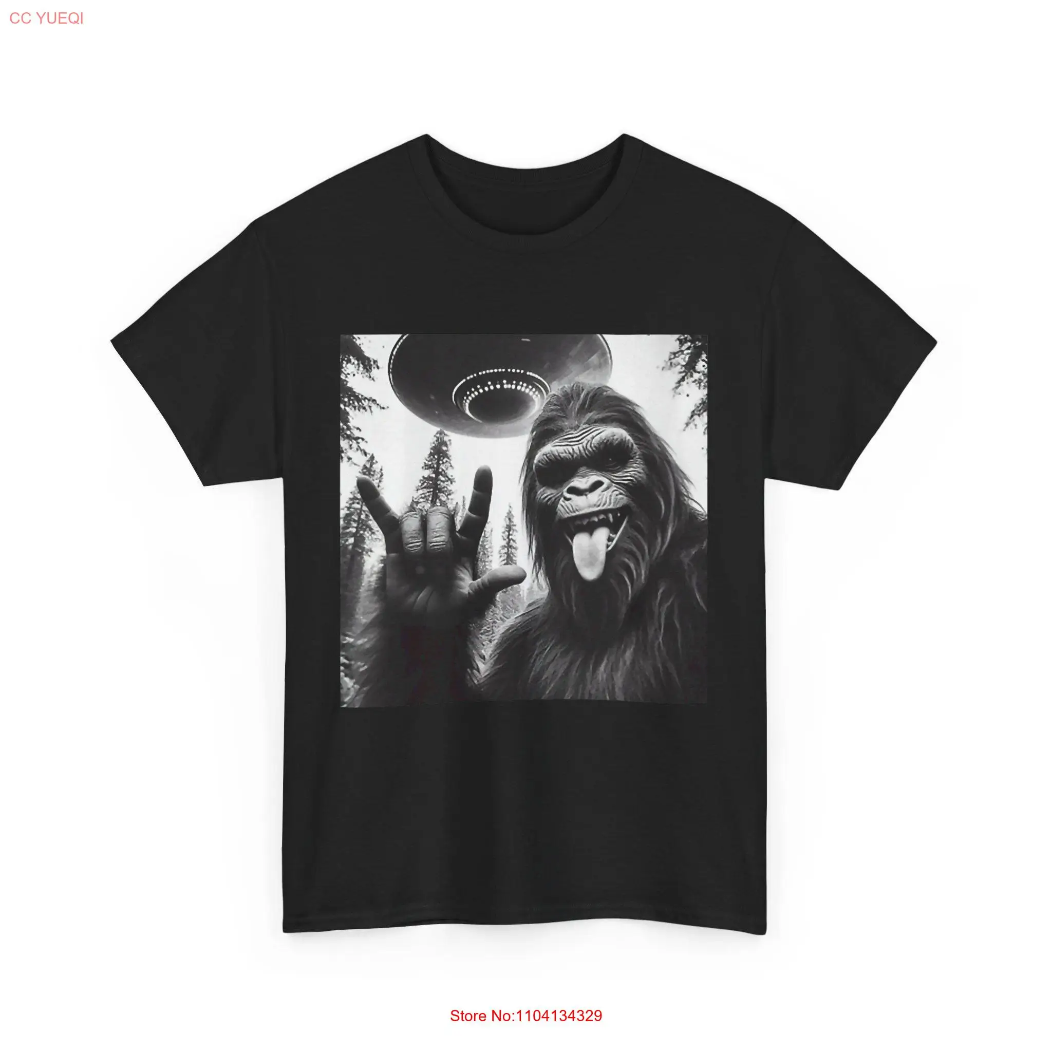 Sasquatch Selfie T Shirt Bigfoot Rock On UFO Alien Funny Cryptid Lover long or short sleeves
Sasquatch Selfie T Shirt Bigfoot Rock On UFO Alien Funny Cryptid Lover long or short sleeves