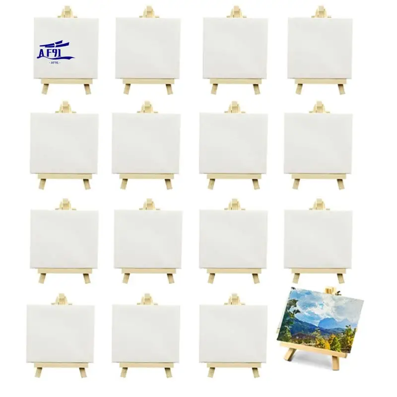 AF91-16 Pack 4 X 4 Inch Stretched Mini Canvases Small Painting Canvas With Easel Art Canvases For Kids Painting Craft
AF91-16 Pack 4 X 4 Inch Stretched Mini Canvases Small Painting Canvas With Easel Art Canvases For Kids Painting Craft
