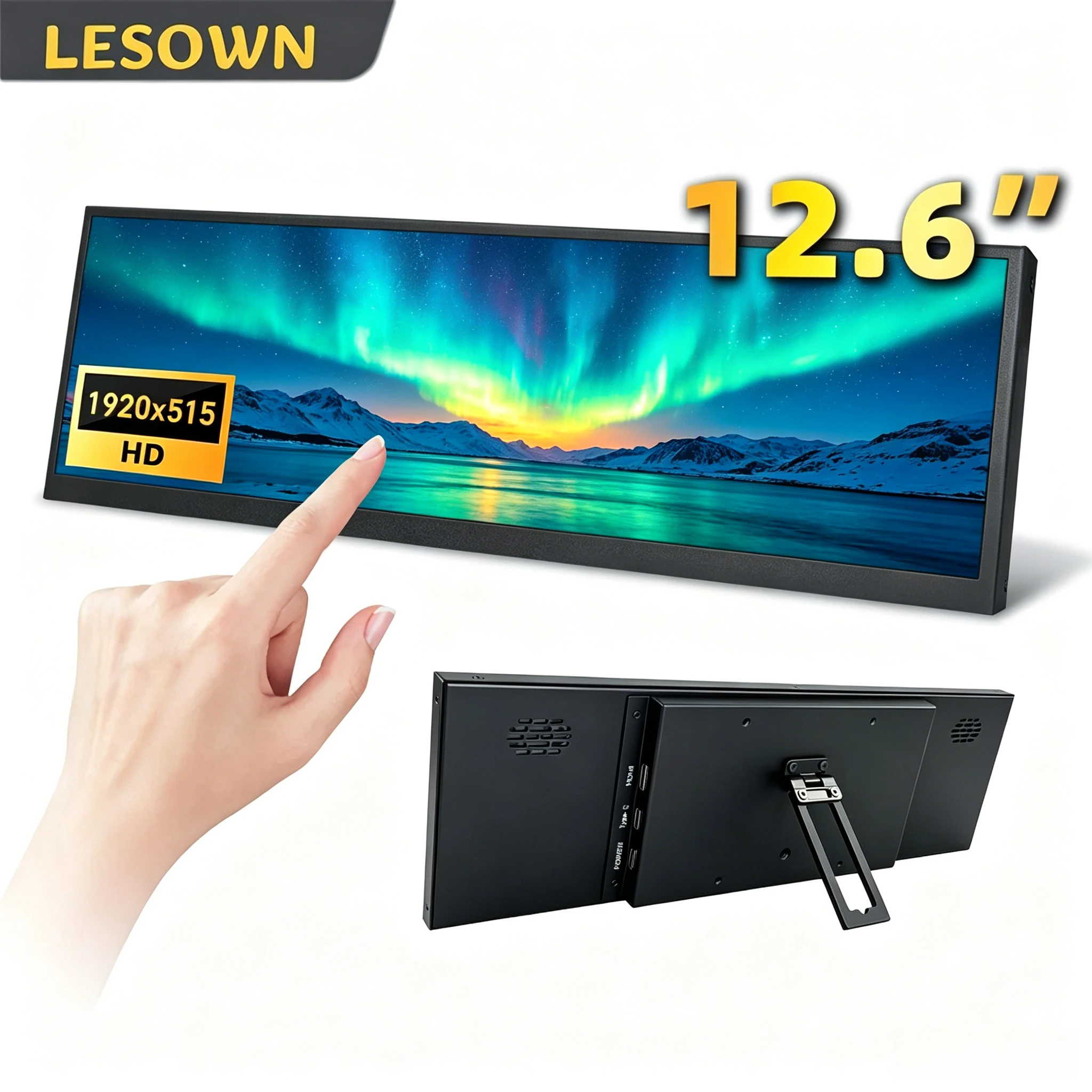 LESOWN Stretched PC Case Display 12.6" 400nits Extended Viewport for Desktop Gaming Rig AIDA64 Interface Windows System
LESOWN Stretched PC Case Display 12.6" 400nits Extended Viewport for Desktop Gaming Rig AIDA64 Interface Windows System