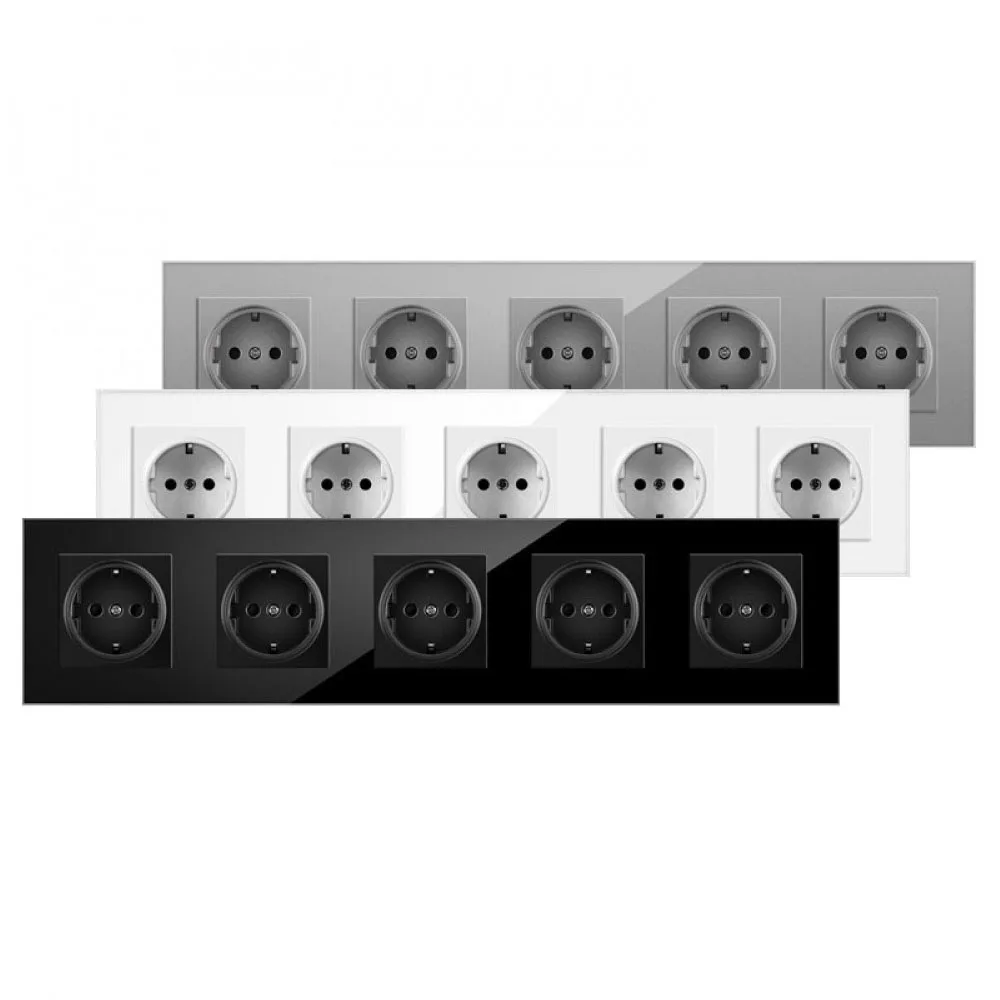 5 Way Crystal Glass Wall Panel Power Socket Plug 16A 299mm*86mm PC Flame Retardant Power Socket European Standard Power Socket
5 Way Crystal Glass Wall Panel Power Socket Plug 16A 299mm*86mm PC Flame Retardant Power Socket European Standard Power Socket