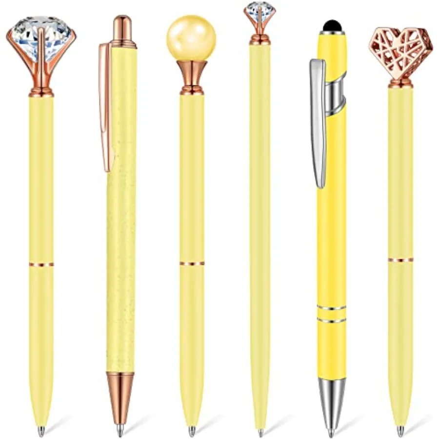 6 Pcs Ballpoint Pens Set Metal Crystal Diamond Pen for Journaling Glitter Pretty Cute Stationery Ink Fancy Gifts for Women Girl
6 Pcs Ballpoint Pens Set Metal Crystal Diamond Pen for Journaling Glitter Pretty Cute Stationery Ink Fancy Gifts for Women Girl
