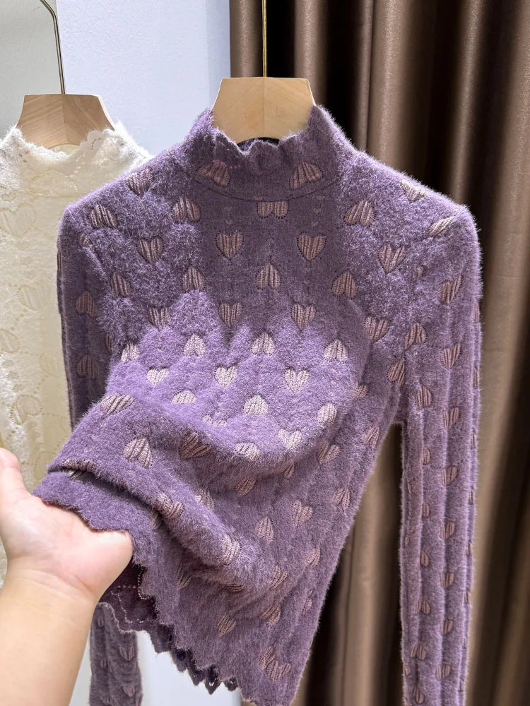 Ele Purple Lace Base irt Women's Floing Long Sve Stand Collar Spring Autumn Wave Slim Fit Top Ele Sle
Ele Purple Lace Base irt Women's Floing Long Sve Stand Collar Spring Autumn Wave Slim Fit Top Ele Sle