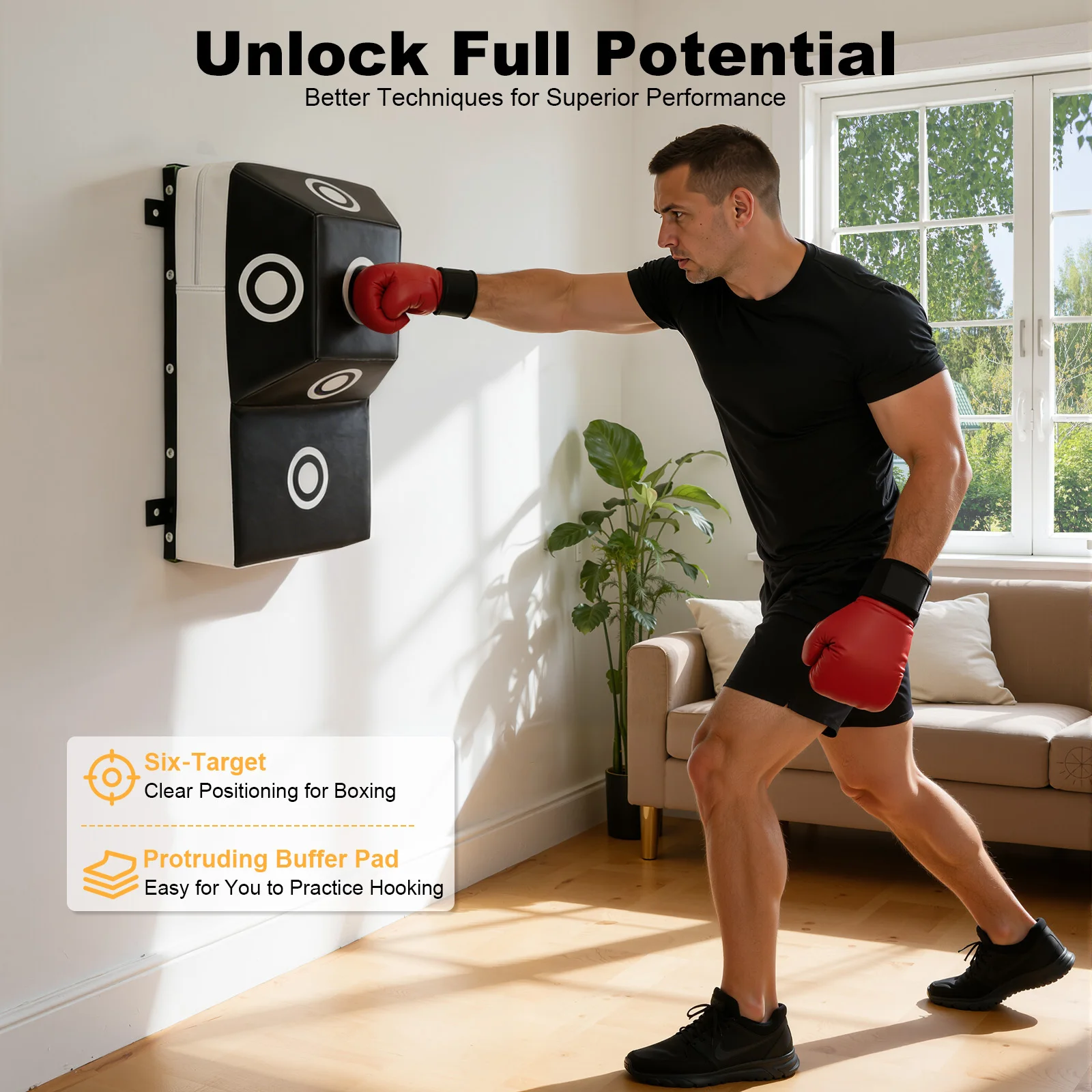 Training Punching Target, Wall-Mounted Boxing Target, 6-Pad Hook Punch Practice, Home Gym Equipment, Heavy Duty Steel Frame
Training Punching Target, Wall-Mounted Boxing Target, 6-Pad Hook Punch Practice, Home Gym Equipment, Heavy Duty Steel Frame