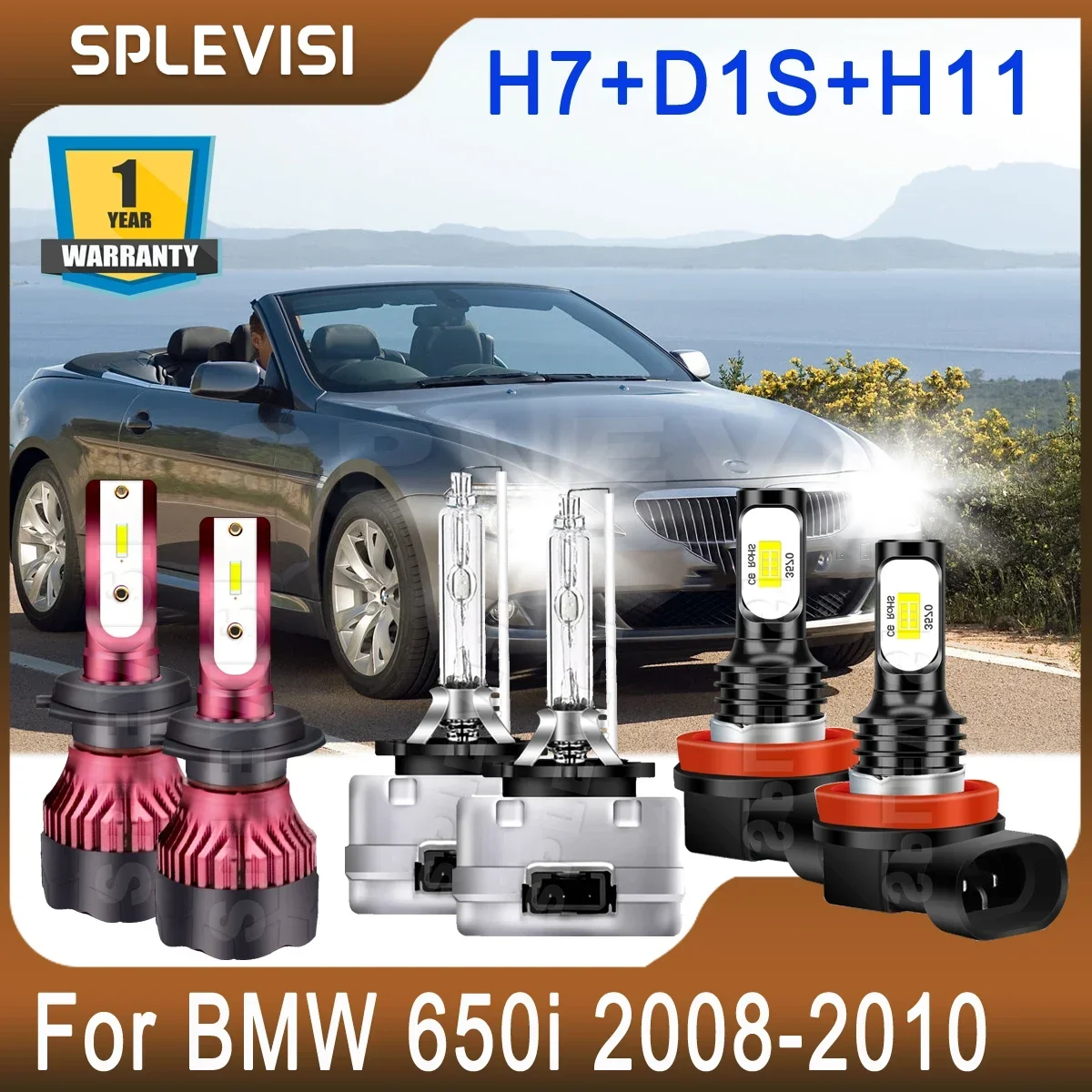 Headlights Fog Compatible For BMW 650i 2008 2009 2010 High Beam H7 Low Beam Xenon Lamp D1S Foglight H11 Pure White Plug and Play
Headlights Fog Compatible For BMW 650i 2008 2009 2010 High Beam H7 Low Beam Xenon Lamp D1S Foglight H11 Pure White Plug and Play