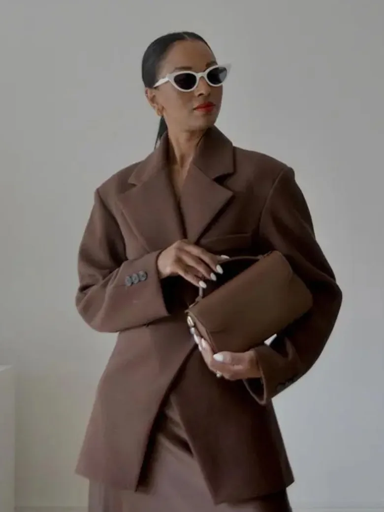 Women's Casual ort Jaet Pure Color Button up Slim Fit High Waist Tailored Coat European Sle Long Sve Flip Collar
Women's Casual ort Jaet Pure Color Button up Slim Fit High Waist Tailored Coat European Sle Long Sve Flip Collar