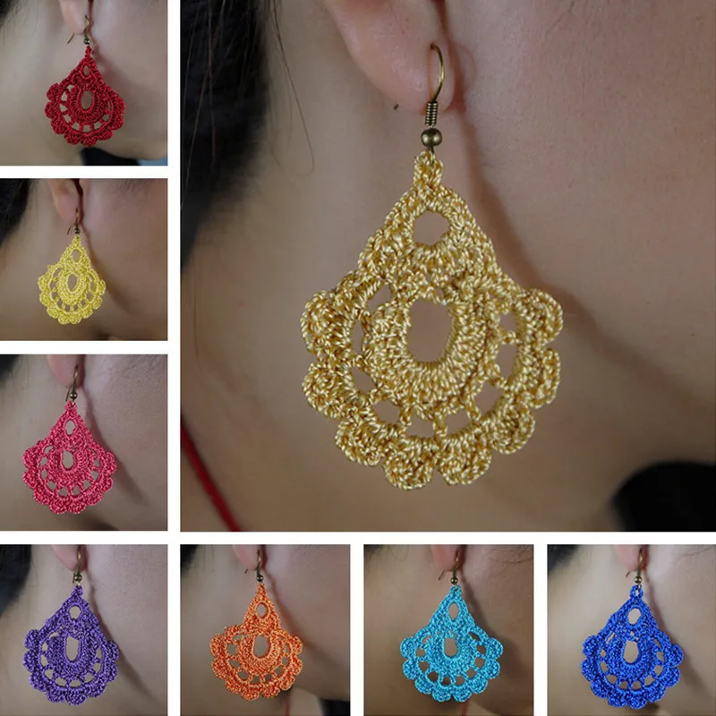 Hand Crochet Stylish Vintage Bohemian Bride Bridesmaid Wedding Earrings Beach Vacation or Stage Show Versatile Accessories
Hand Crochet Stylish Vintage Bohemian Bride Bridesmaid Wedding Earrings Beach Vacation or Stage Show Versatile Accessories