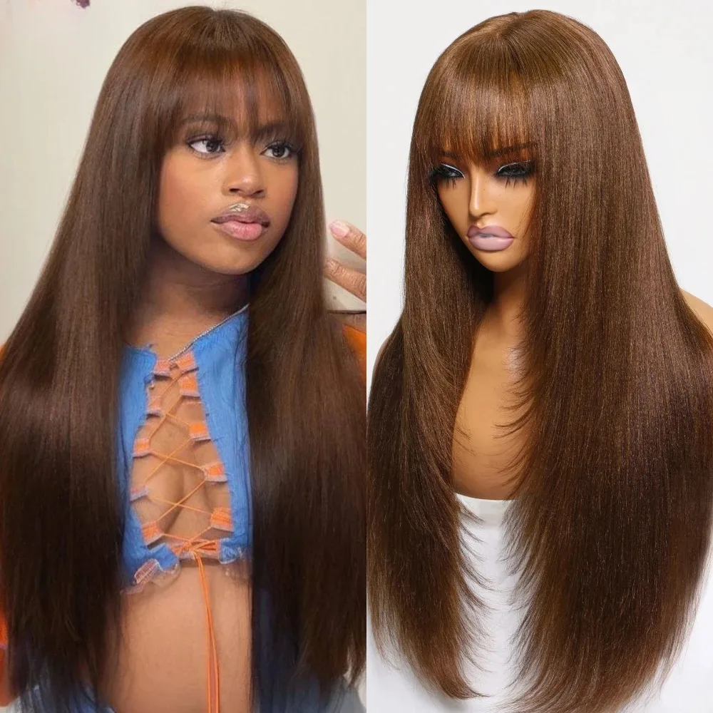 Коричневый многослойный парик шнурка с челкой, прямой парик фронта шнурка 13x4 HD, синтетический парик высокого качества, повседневная одежда, косплей
Коричневый многослойный парик шнурка с челкой, прямой парик фронта шнурка 13x4 HD, синтетический парик высокого качества, повседневная одежда, косплей