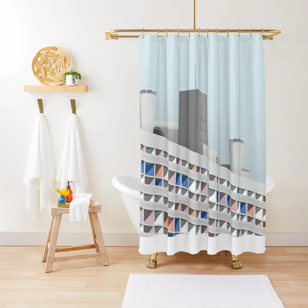 Facade Le Corbusier architecture illustration minimalist colored Cité Radieuse Shower Curtain For The Bathroom Curtain
Facade Le Corbusier architecture illustration minimalist colored Cité Radieuse Shower Curtain For The Bathroom Curtain