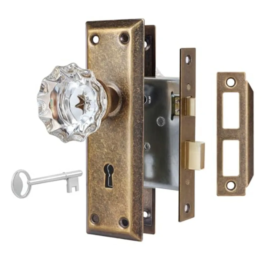 Upgraded Lock Set for Door, Crystal Glass Door Knobs with Lock and Skeleton Key, Old Style Door Reversible for Left and Right H
Upgraded Lock Set for Door, Crystal Glass Door Knobs with Lock and Skeleton Key, Old Style Door Reversible for Left and Right H