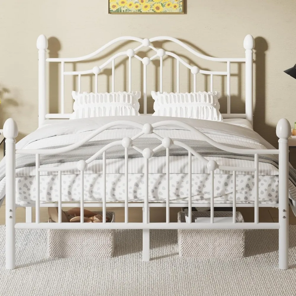 Bed Frame with Classical Headboard and Footboard, Platform Bed Frame with Sturdy Metal Slats Support, Adequate Under Bed Storage
Bed Frame with Classical Headboard and Footboard, Platform Bed Frame with Sturdy Metal Slats Support, Adequate Under Bed Storage
