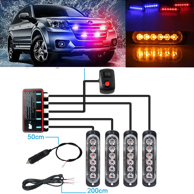 6LED 12V Wireless Remote Control Car Strobe Flashing LED Lights Lamp Emergency Strobe Lights Car Light Strobe Car Warning Light
6LED 12V Wireless Remote Control Car Strobe Flashing LED Lights Lamp Emergency Strobe Lights Car Light Strobe Car Warning Light