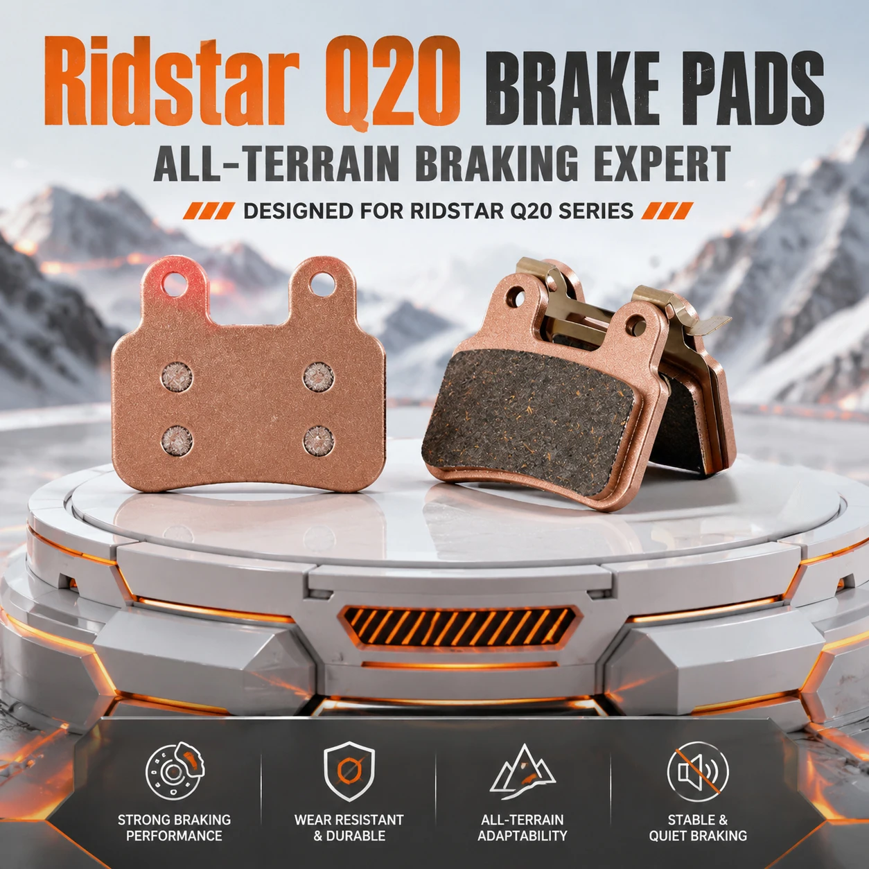 Long Wear Semi-Metallic Brake Pads for Ridstar Q20/Q20Pro/H26Pro/EKX X2/X21/Freego X2 – Fit XD/XOD Calipers, Front Rear
Long Wear Semi-Metallic Brake Pads for Ridstar Q20/Q20Pro/H26Pro/EKX X2/X21/Freego X2 – Fit XD/XOD Calipers, Front Rear