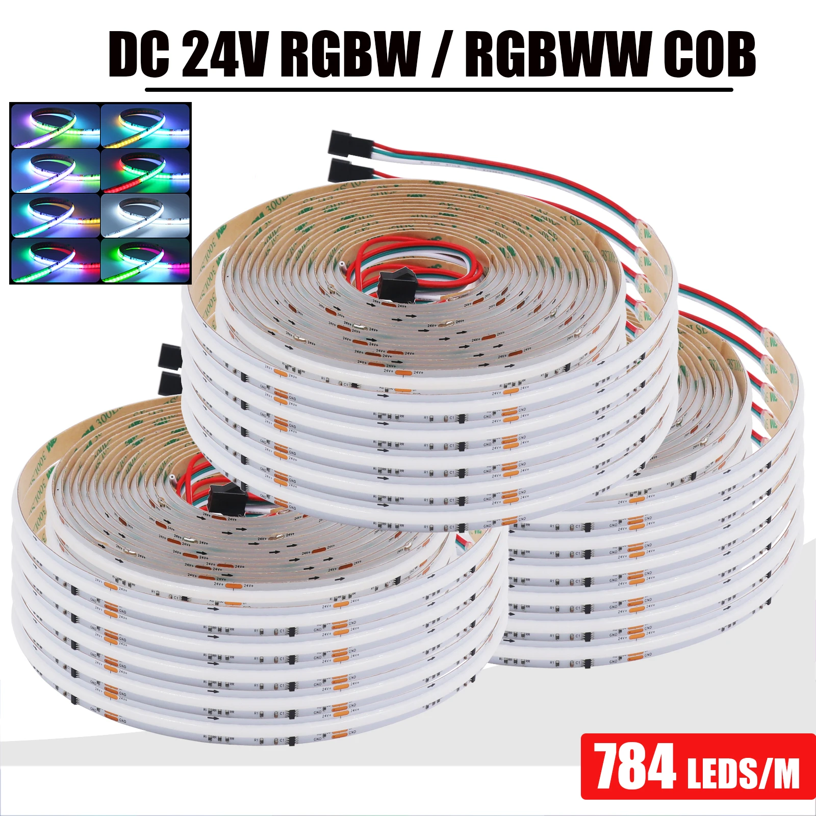 RGBW RGBWW 784LEDs/M COB LED Strip DC 24V 5M High Brighter TV BackLight Room Decoration WS2811 Flexible Ribbon Led Tape Diode
RGBW RGBWW 784LEDs/M COB LED Strip DC 24V 5M High Brighter TV BackLight Room Decoration WS2811 Flexible Ribbon Led Tape Diode