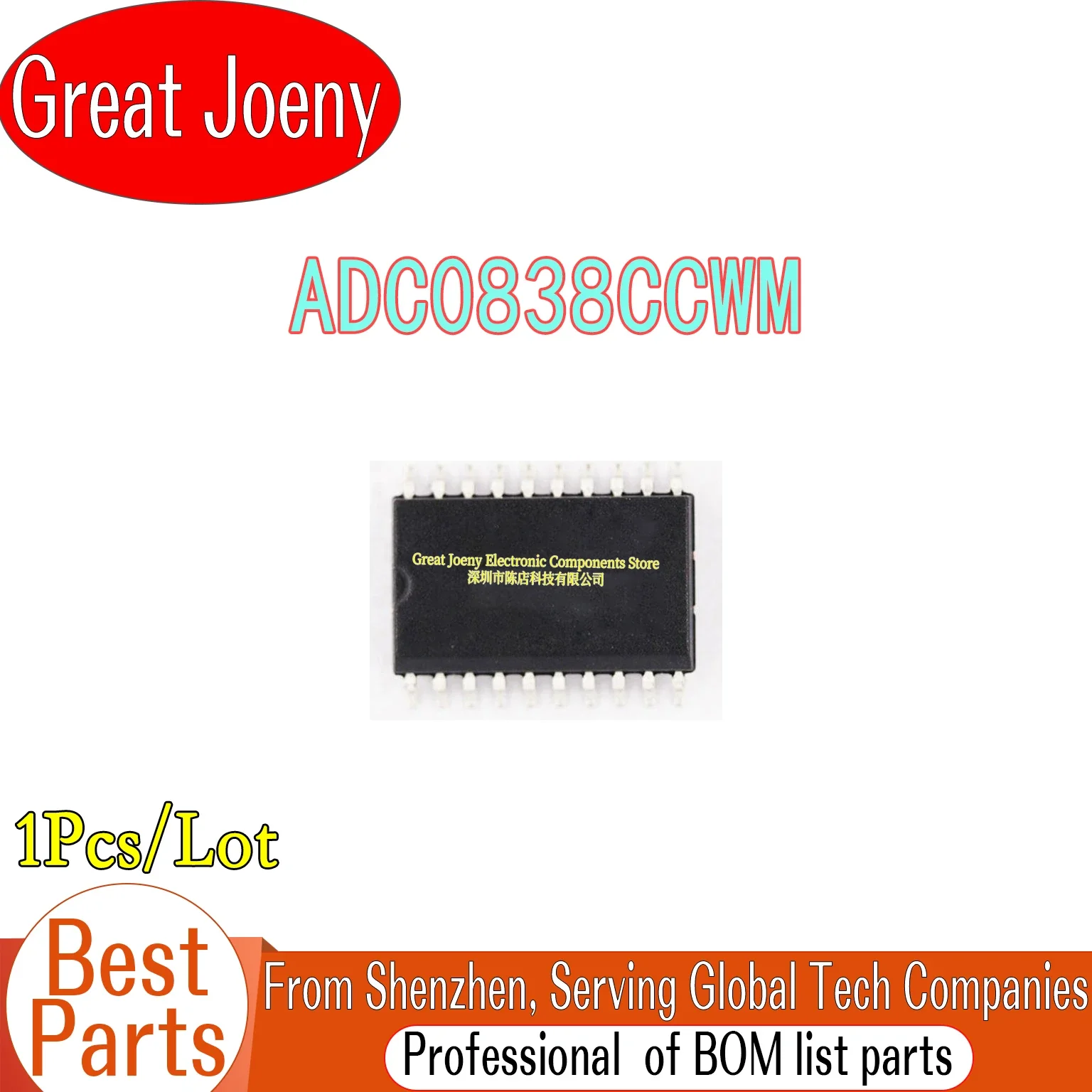 100% New Original ADC0838 ADC0838CCWM IC Chipset SOP-20 Bulk Best Price
100% New Original ADC0838 ADC0838CCWM IC Chipset SOP-20 Bulk Best Price