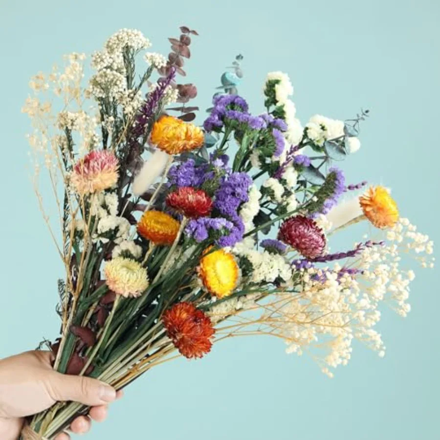 Natural Dried Flower Bouquet, 17" DIY Floral Arrangements with Eucalyptus Strawflower Lavender, Rustic Boho Wedding and Home Ce
Natural Dried Flower Bouquet, 17" DIY Floral Arrangements with Eucalyptus Strawflower Lavender, Rustic Boho Wedding and Home Ce