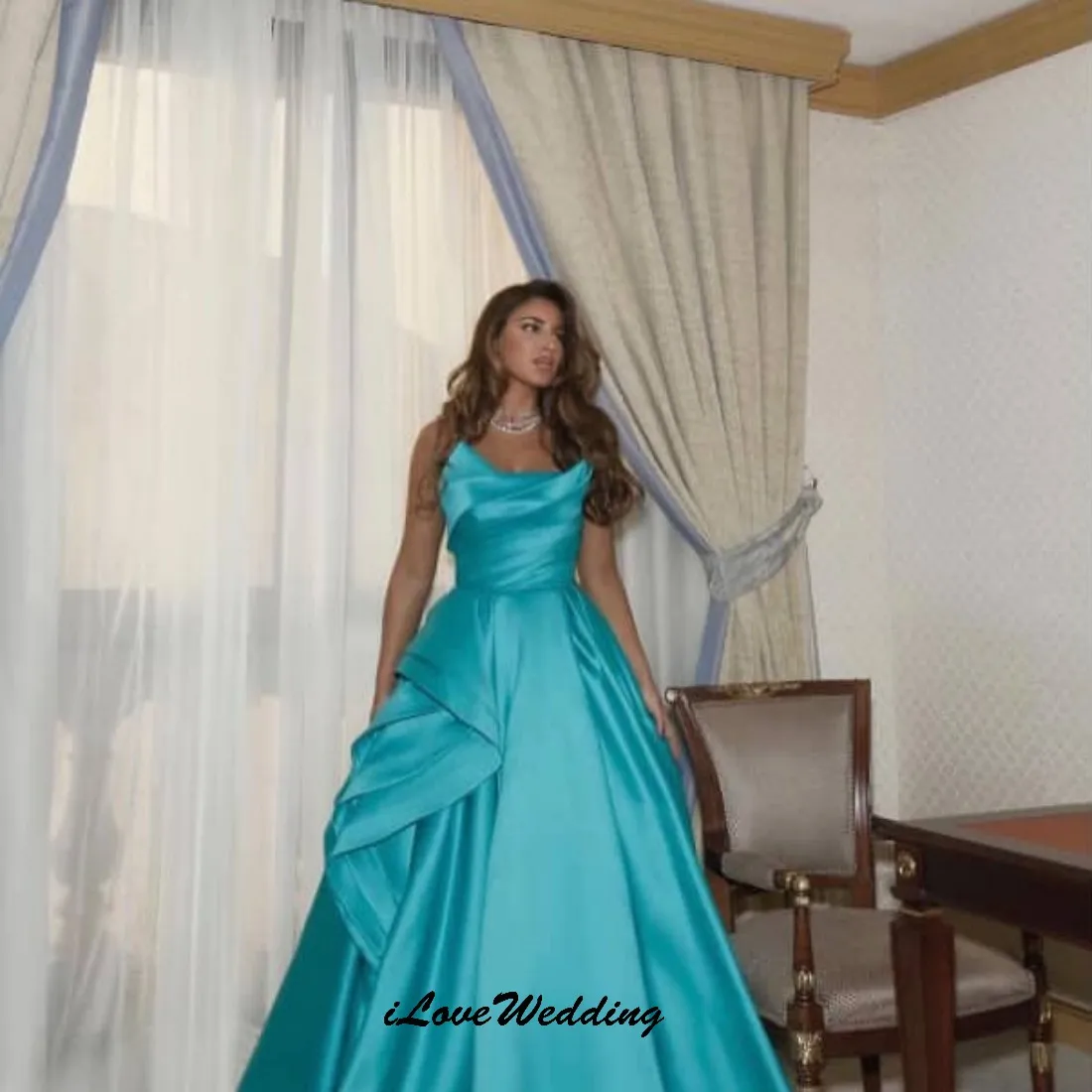Lake Blue Strapless A-Line Prom Dresses 2025 Boat Neck Elegant Wedding Party Dress For Women Pleated Formal Gowns Customized
Lake Blue Strapless A-Line Prom Dresses 2025 Boat Neck Elegant Wedding Party Dress For Women Pleated Formal Gowns Customized