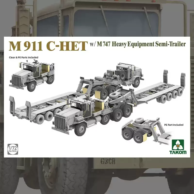 TAKOM model building kits 5024 M911 C-HET w/M747 Heavy Equipment Semi-Trailer 1/72
TAKOM model building kits 5024 M911 C-HET w/M747 Heavy Equipment Semi-Trailer 1/72