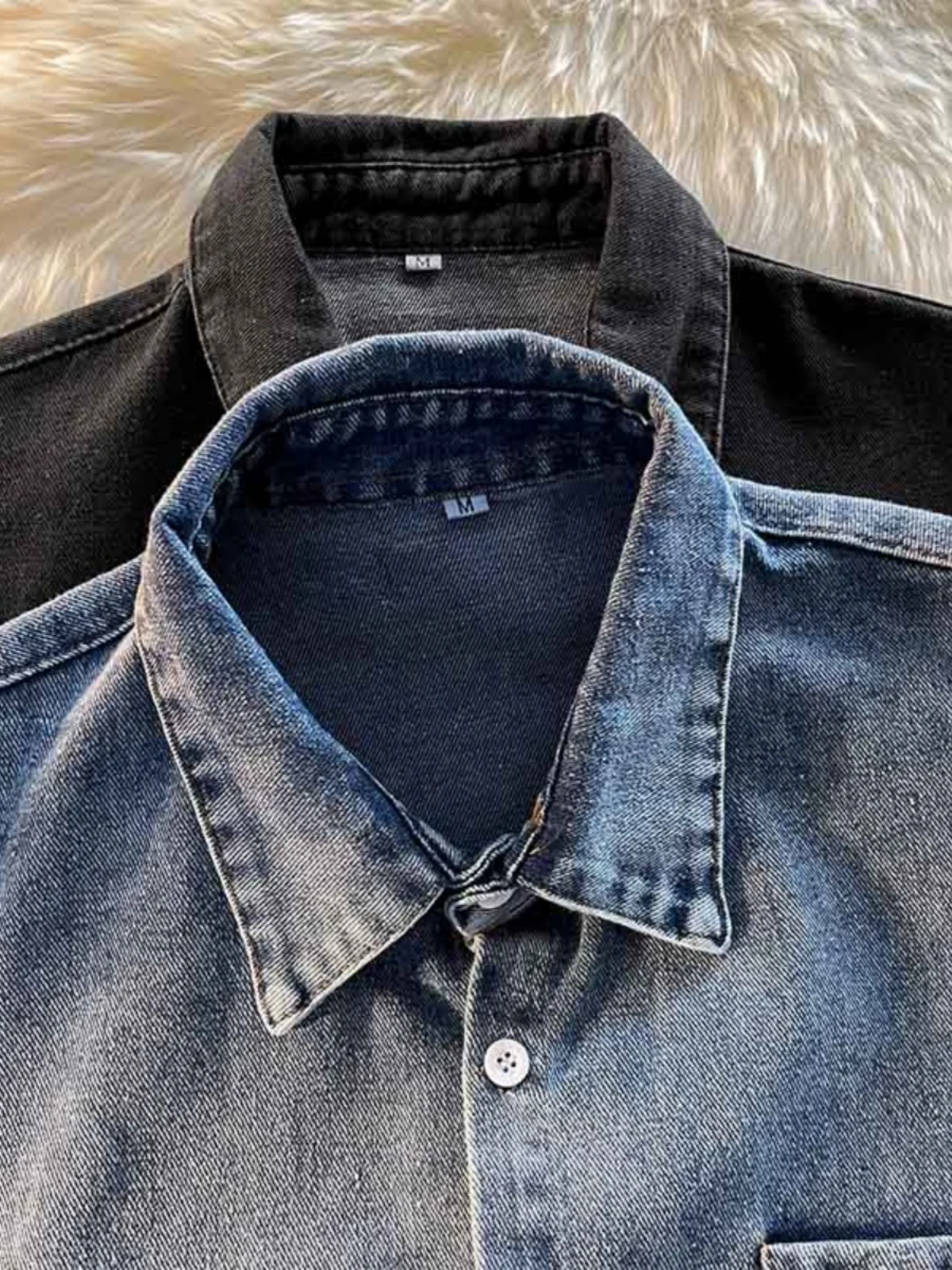 Summer Thin ort Sve Denim irt Men's Loose Pure Color Teenage Waed Hong Kong Sle Retro Jaet Casual Trendy Brand
Summer Thin ort Sve Denim irt Men's Loose Pure Color Teenage Waed Hong Kong Sle Retro Jaet Casual Trendy Brand