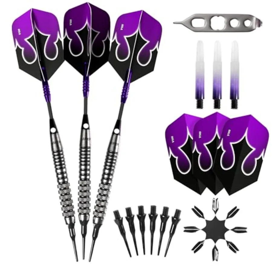 Electronic dartboard use, 80 tungsten, silver, soft tip with professional 20g weight and included Nomad case accessories
Electronic dartboard use, 80 tungsten, silver, soft tip with professional 20g weight and included Nomad case accessories