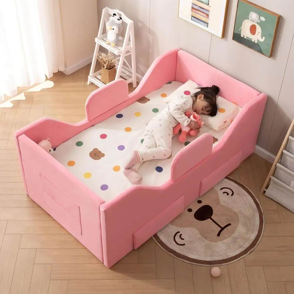 Portable Toddler Bed with 2 Drawers and Storage Bag, Removable Safety Rails, Suitable for 1-6 Years
Portable Toddler Bed with 2 Drawers and Storage Bag, Removable Safety Rails, Suitable for 1-6 Years