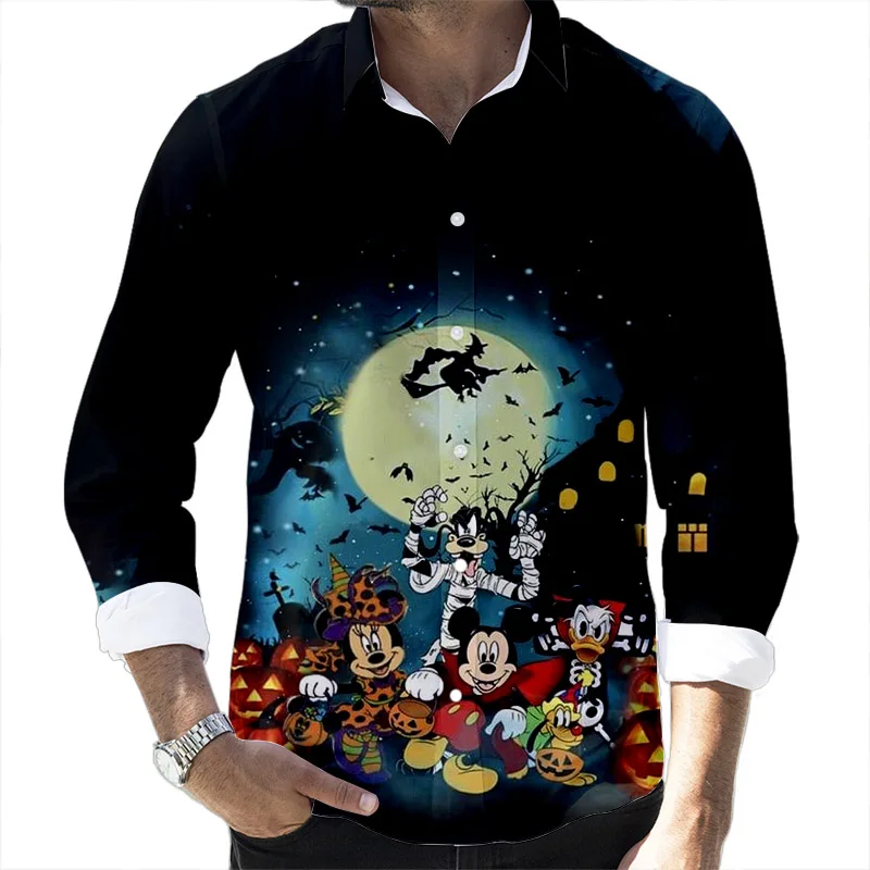 2024 New Halloween Fall Popular Disney Shirt Brand Stitch Mickey Casual 3D Printed Long Sleeve Lapel Shirt Slim Fit Men's Top
2024 New Halloween Fall Popular Disney Shirt Brand Stitch Mickey Casual 3D Printed Long Sleeve Lapel Shirt Slim Fit Men's Top