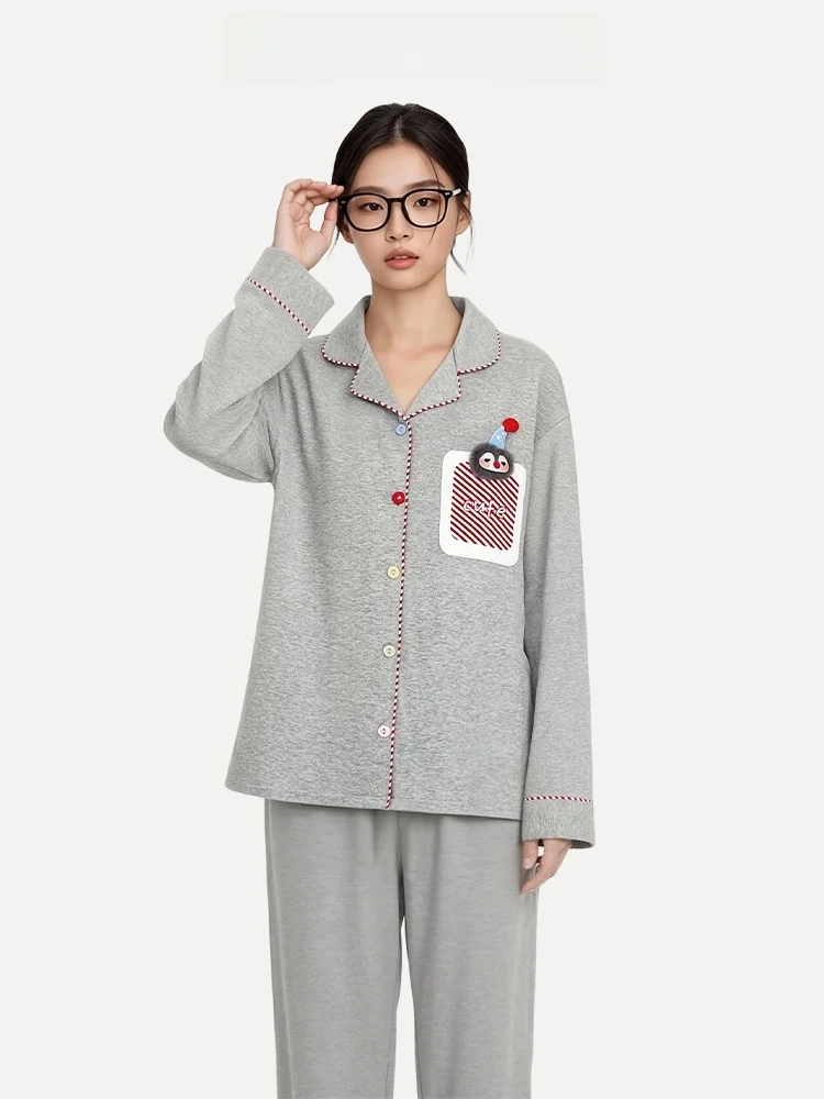 PinkBread Scarf Penguin Long Sleeve Pure Cotton Home Clothes for Women Spring Autumn Cartoon Penguin Design Sleepwear Set
PinkBread Scarf Penguin Long Sleeve Pure Cotton Home Clothes for Women Spring Autumn Cartoon Penguin Design Sleepwear Set
